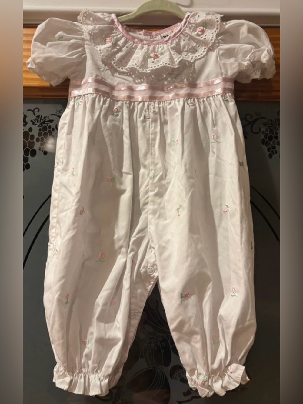 Vintage B.T. Kids 3-6M Rosebud Eyelet Romper